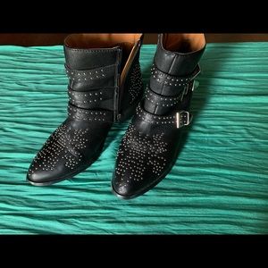 Black studded ankle boots -Sketchers brand